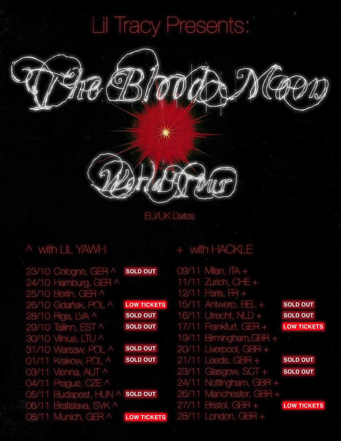 Lil Tracy Blood Moon Tour Poster 2025